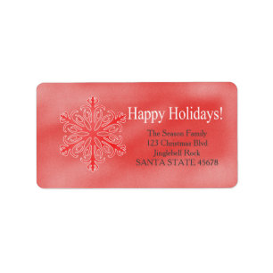 Happy Holidays snowflake Holiday Address Label