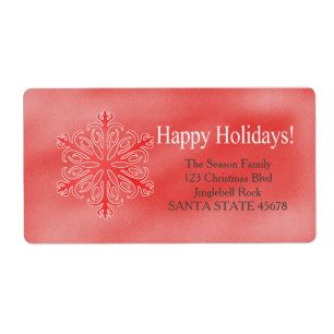Happy Holidays snowflake Holiday Address Label