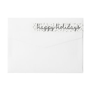 Happy Holidays Snowflake wraparound label