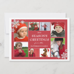 Happy Holidays Snowflakes 8 Photo Greeting Card