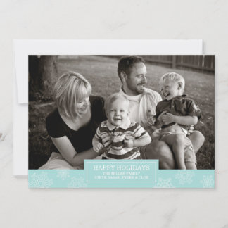 Happy Holidays Snowflakes Card | Flat | Blue