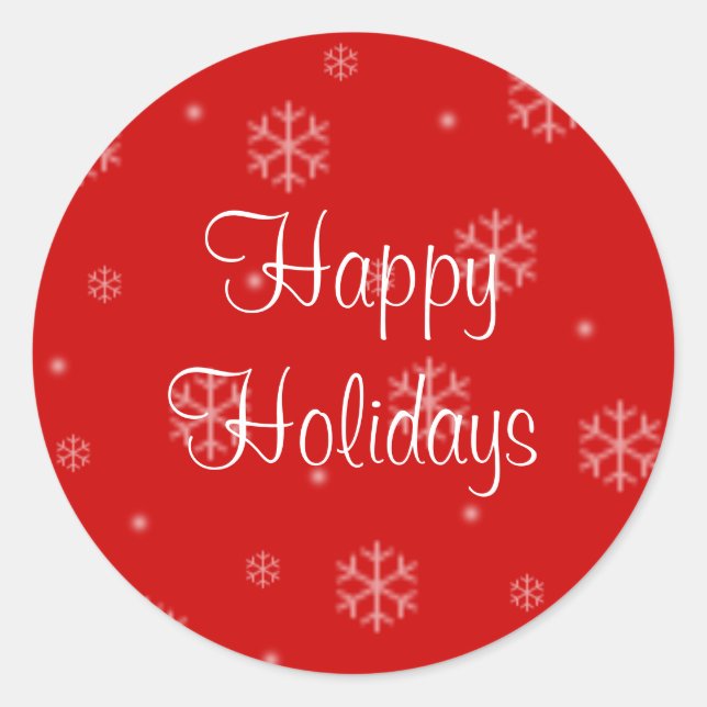 Happy Holidays Snowflakes Christmas Stickers (Front)