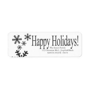 Happy Holidays snowflakes Holiday Address Label