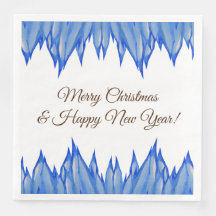 Happy Holidays, Snowflakes, Icicles Paper Napkin