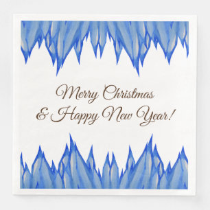 Happy Holidays, Snowflakes, Icicles Paper Napkin