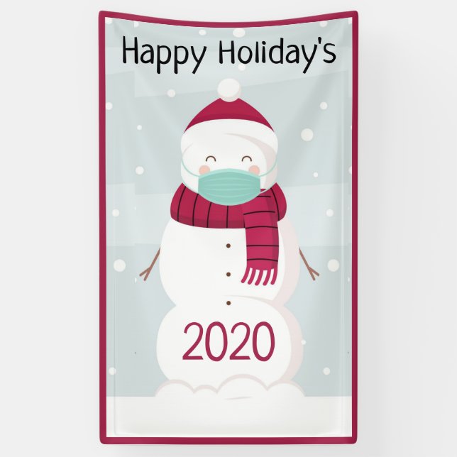 Happy Holidays Snowman Banner (Vertical)