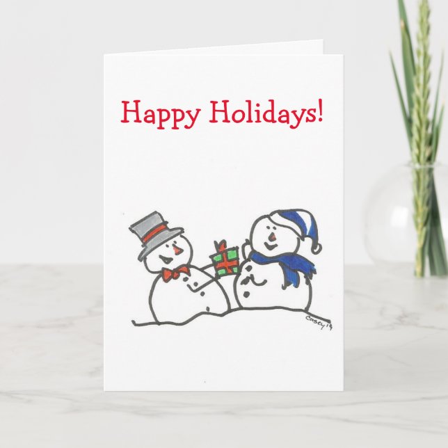 Happy Holidays Snowman Card (Front)