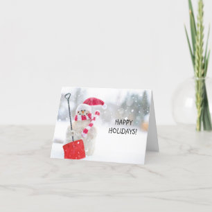 Happy Holidays Snowman Christmas Holiday Card