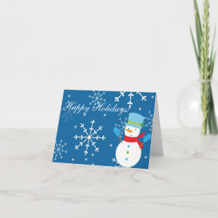 Happy Holidays Snowman Christmas or Thank You Card