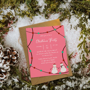 Happy Holidays – Snowman Duo & String Lights  Invitation