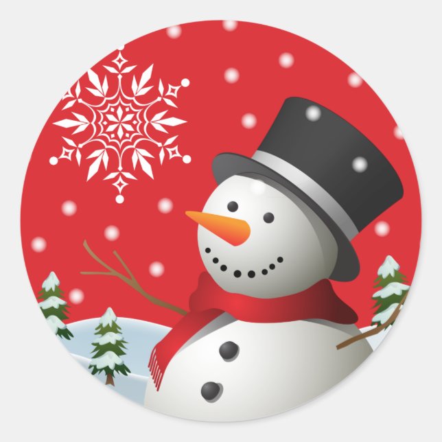 Happy Holidays Snowman Stickers (Front)