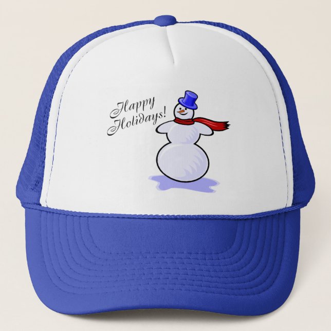 Happy Holidays (Snowman) Trucker Hat (Front)