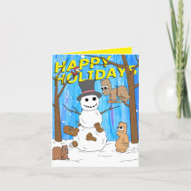 Happy Holidays Snowman Yeti Fun