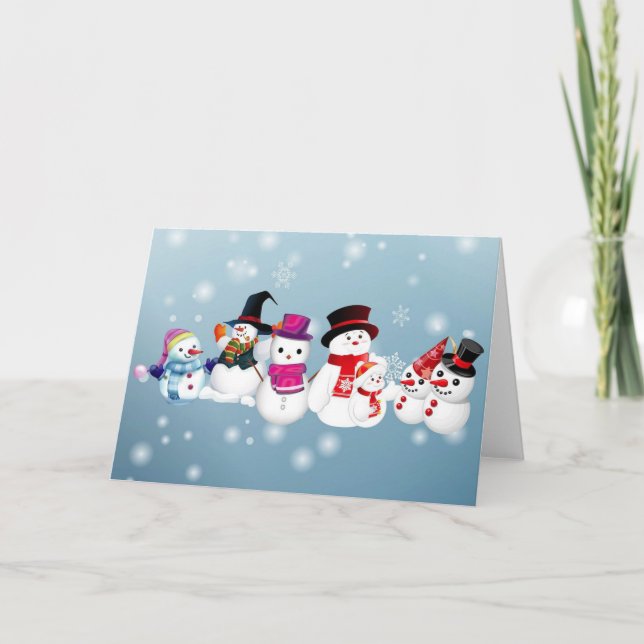 Happy Holidays Snowmen Holiday Card (Front)