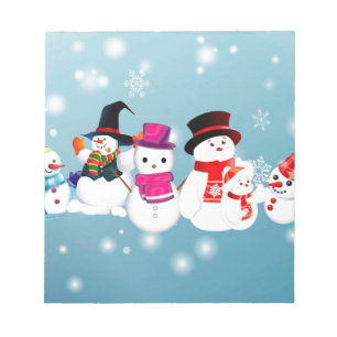 Happy Holidays Snowmen Notepad