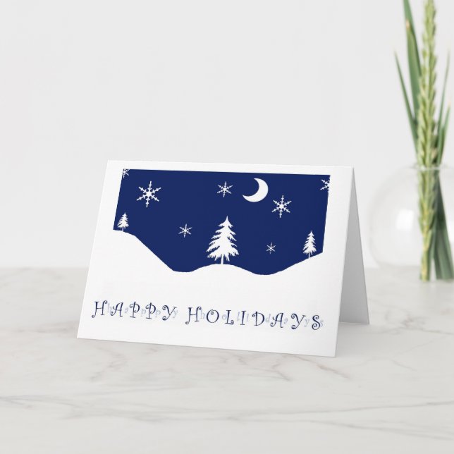 Happy Holidays Snowscape greeting card (Front)
