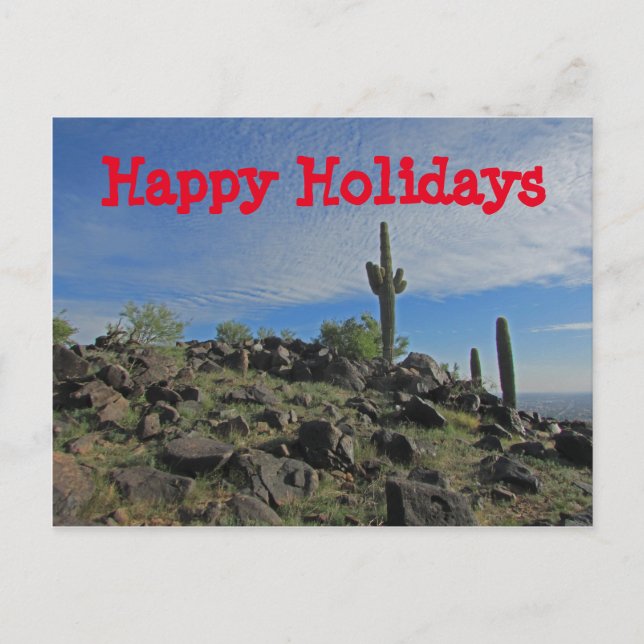 Happy Holidays Southwest Landscape Joyous Season Holiday Postcard (Front)
