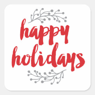 Happy Holidays Square Sticker