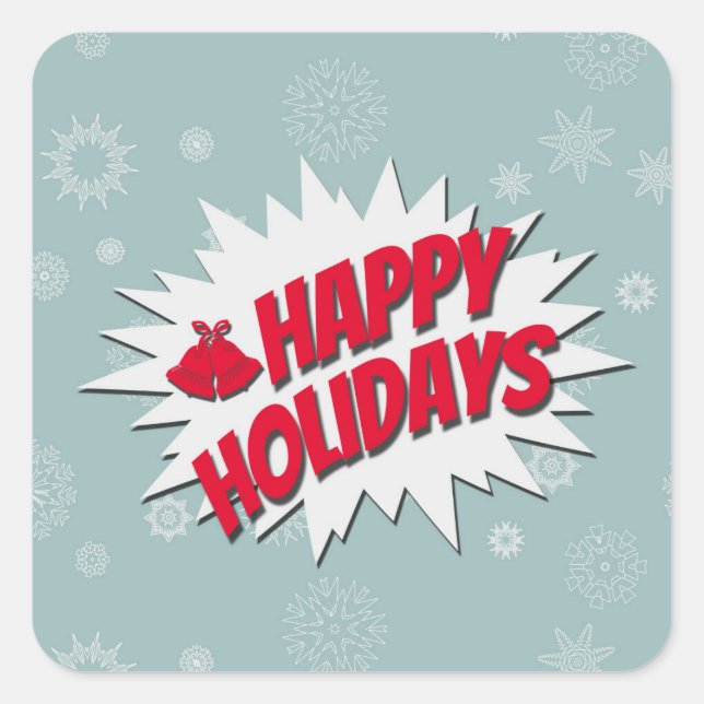 Happy Holidays Square Sticker (Front)