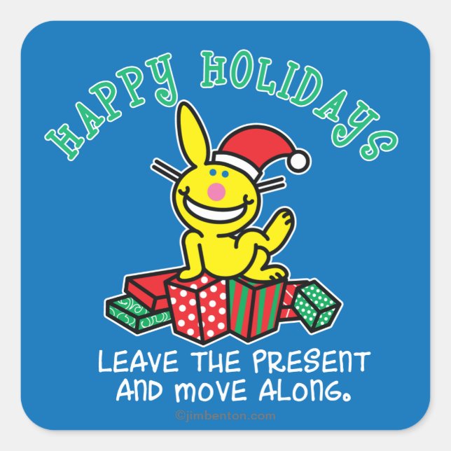 Happy Holidays Square Sticker (Front)