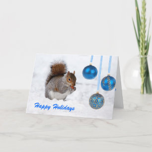 Happy Holidays Squirrel Christmas Card