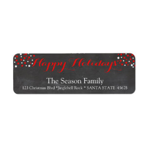 Happy Holidays stars holiday label