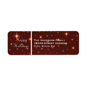 Happy Holidays Stars - Return Address Label