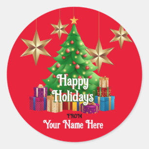 Happy Holidays Sticker Personalised