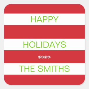 Happy Holidays Sticker (Red and White)