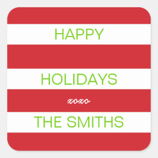 Happy Holidays Sticker (Red and White)