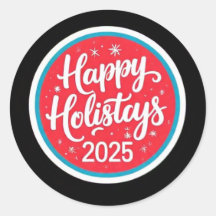 happy holidays stickers 2025