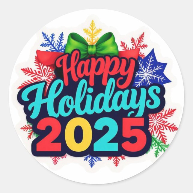 happy holidays stickers 2025 (Front)