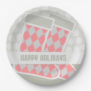 Happy Holidays Stocking Paper Plate