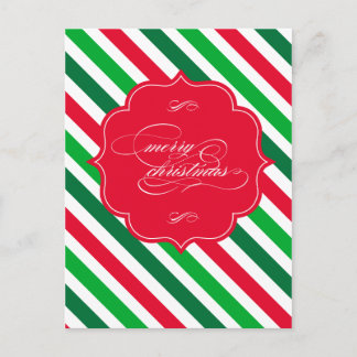 Happy Holidays Stripes Postcard