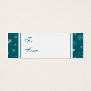 Happy Holidays Teal Snowflakes Gift Tags