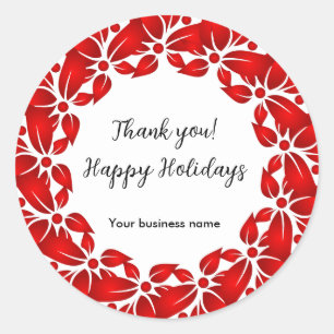 Happy Holidays Thank you Personalised Classic Round Sticker