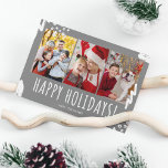 Happy Holidays Three Photo Family Christmas Holiday Card<br><div class="desc">Happy Holidays three photo family Christmas card for sharing your wishes with family and friends this holiday season. Customise with three photos and your family name. Order now and share the joy of the holidays and the beauty of your family's moments with those who matter most.</div>