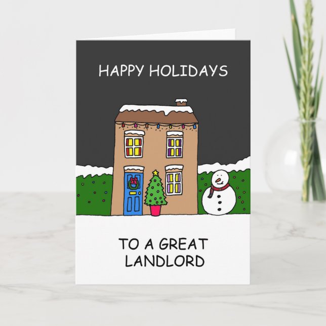 Happy Holidays to a Great Landlord Card (Front)