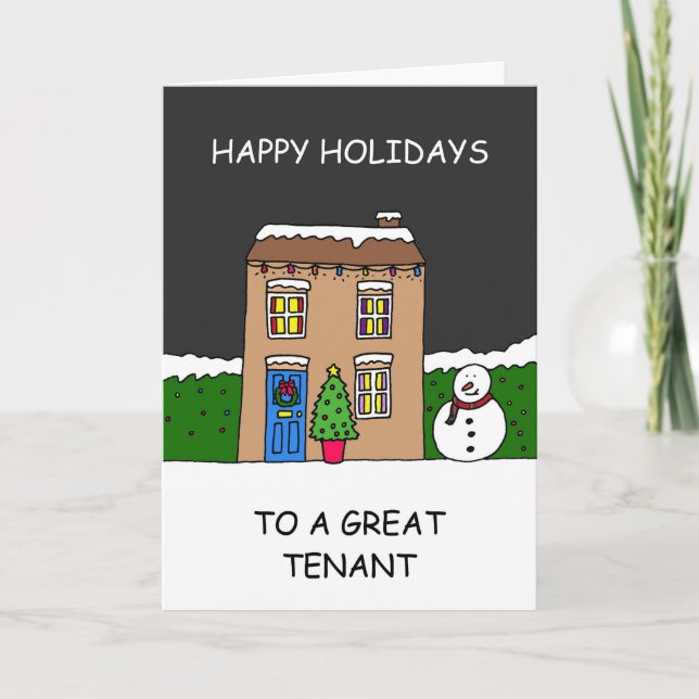 Happy Holidays to a Great Tenant Card (Front)