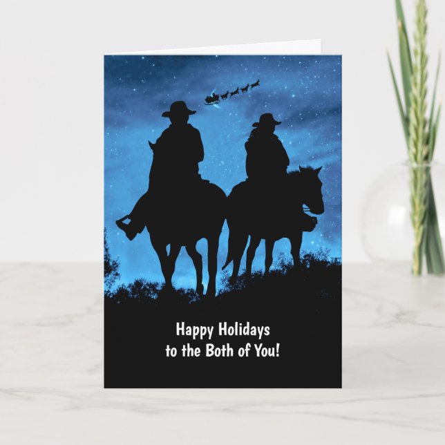 Happy Holidays to the Both of You Country Western Card (Front)