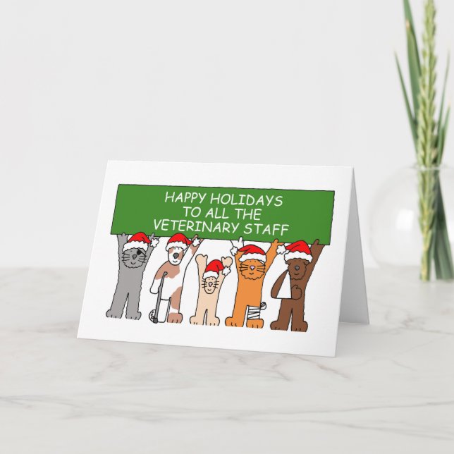 Happy Holidays to the Veterinary Staff Card (Front)