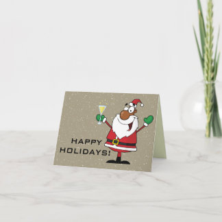 Happy Holidays Toast from Black Santa Holiday Card