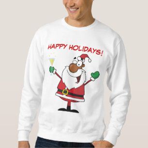 Happy Holidays Toast from Black Santa Sweatshirt