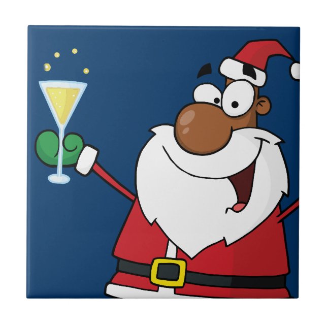 Happy Holidays Toast from Black Santa Tile (Front)