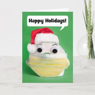 Happy Holidays Toilet Paper in Covid Face Mask Holiday Card