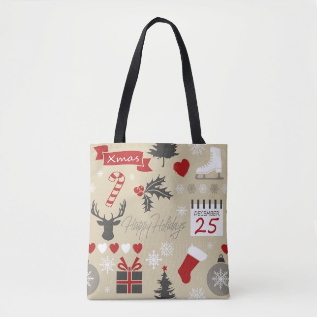 Happy Holidays Tote Bag (Front)