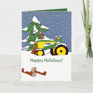 Happy Holidays! Tractor Greeting Card
