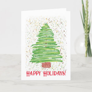 Happy Holidays Tree Art Card