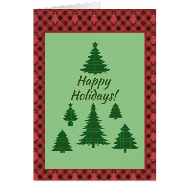 Happy Holidays tree blank card (Front)