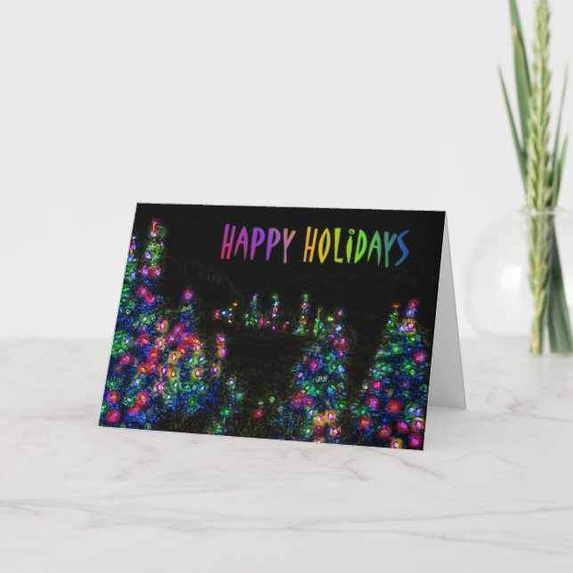 Happy Holidays Tree Lights Card (Front)